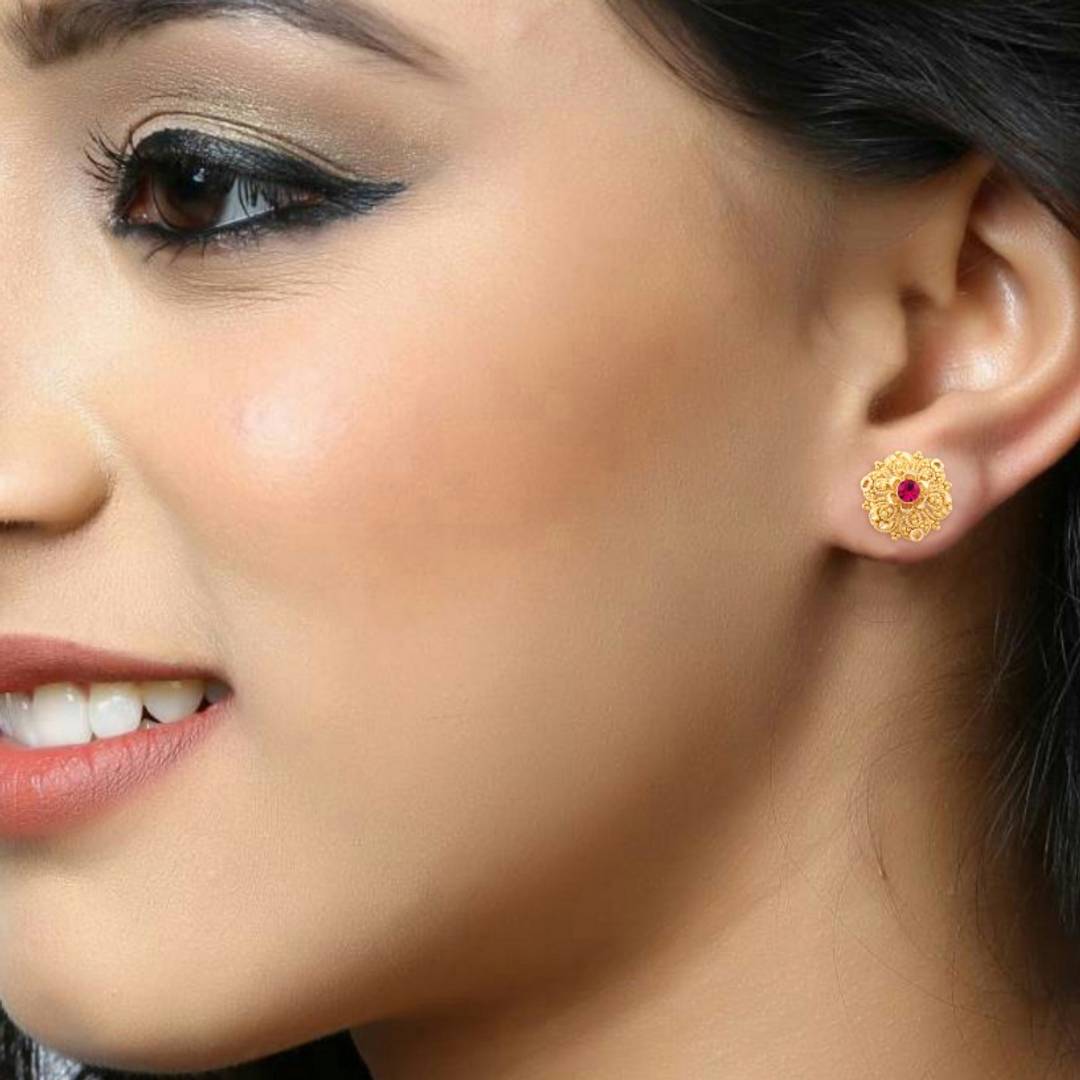 Traditional South Screw Back Alloy Gold and Micron Plated Round Earring - SVB Ventures